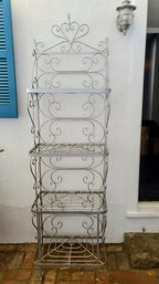 Vintage Bakers Rack With Intricate Scroll Design - (2)