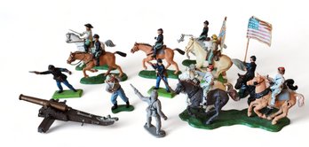 50 Piece Lot Britains Ltd Plastic American Civil War Calvary Plastic Toy Soldiers. C970s