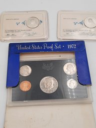 1972 Us Proof Set And 1977 79 Franklin Mint Coins