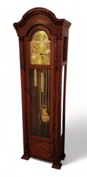 1980s Cherry Cased Emperor Grandfather Tube Clock