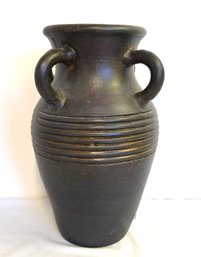 Vintage Pier 1 Imports 11' Textured Pottery Vase With Handles