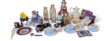 What You See Is What You Get ~ Table Lot Of Smalls ~ China, Lunch Box , Milk Bottles ~ ETC ! LOT #20