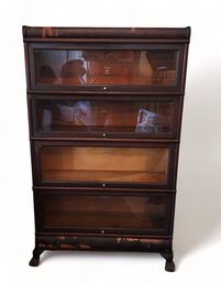 Antique Mahogany Veneered 19th Century Macy Barrister Lawyers Bookcase ~ As Is ~