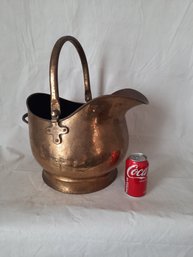 Large Hand-hammered Brass Coal Scuttle