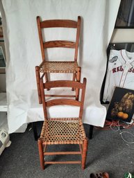 Pair Of Snowshoe Seat Adirondack Chairs