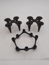 Vintage Mid Century Modern Danish Brutalist Candle Holders