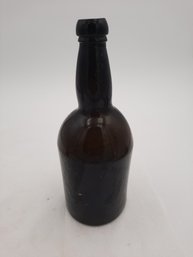 Rare Antique Circa 1840s  Iron Pontil Black Glass Bottle