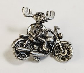 Vintage Silver Tone Bullwinkle The Moose Pin / Brooch