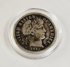 1910 Silver Barber Dime (114 Years Old)