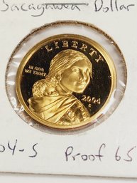 2004 -s PROOF Sacajawea Golden Dollar