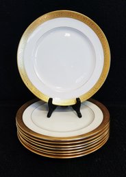 Set Of 8 Lenox WESTCHESTER Gold Marks 10.5' Dinner Plates
