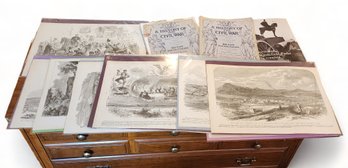 Collection 19th Century Ephemera Civil War Prints, Items ~ Books, Pages From Books