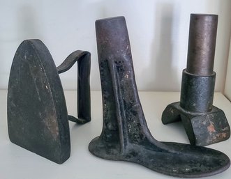 Antique Iron And Shoe Making Tools