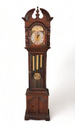 Vintage 1970s Pine Cased  Trend Grandfather Tall Case Clock