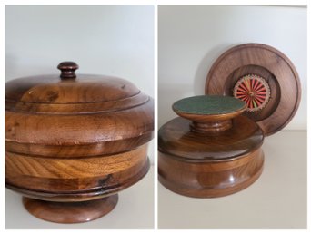 Hidden Wooden Table Top Roulette Wheel Circa 1900- 1920