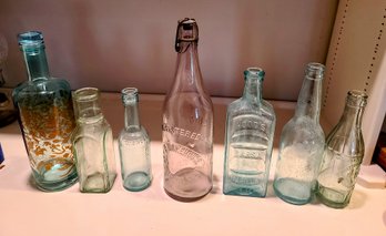 (7) Vintage Glass Bottles