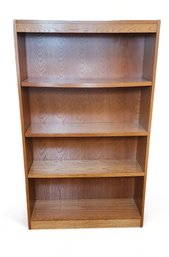 Good Solid Oak Pressboard Veneered 3 Shelf Bookcase, 1980s ~ 36 X 12 X 60.5