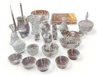 What You See Is What You Get!  ~ Cut Crystal & Glass Table Lot ~ 20 Pieces.  LOT #10