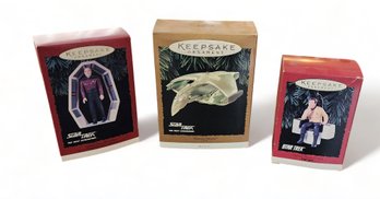 *NIB* Star Trek Figurine Keepsake Ornaments ~ 95 Picard ~ 95 Romulan Warbird ~ 95 Capt Kirk