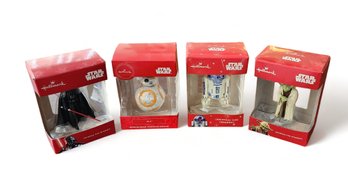 *NIB* Set 4 Star Wars Hallmark Christmas Tree Ornaments ~ R2-D2 ~ Yoda ~ Darth Vader ~ BB-8