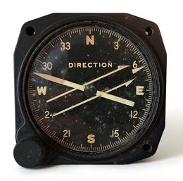 US Air Force WWII Plane Directional Compass Gauge