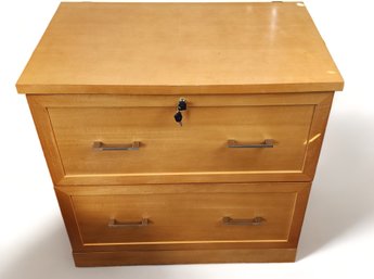 Contemporary 2 Drawer File Cabinet With Key