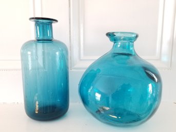 Vintage Decorativeteal Recycled Glass Bottles