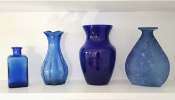 Vintage Cobalt Blue Decorative Vases
