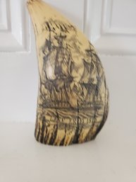 1816 Lake Erie Scrimshaw  Whale Tooth Resin Reproduction
