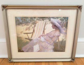 Victorian Women With Parasol Framed Print