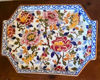 Beautiful Serving Dish By Faience Of Gien - French Peonies French