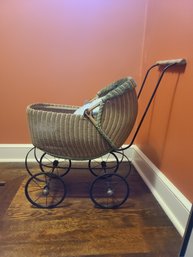 Antique Wicker Doll Baby Carriage