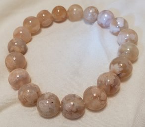 Elegant 154 Ct Natural Madagascan Sakura Agate Blossom Stretch Bracelet