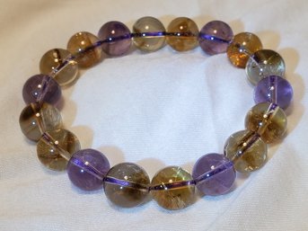 Gorgeous 161 Ct Natural Purple Yellow Ametrine Stretch Bracelet