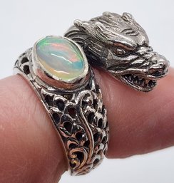 Bali, Premium Ethiopian Welo Opal Dragon Ring In Sterling