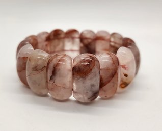 Multi-Color Frozen Quartz Block Stretch Bracelet