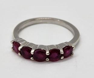 Red Ruby Ring In Platinum Over Sterling