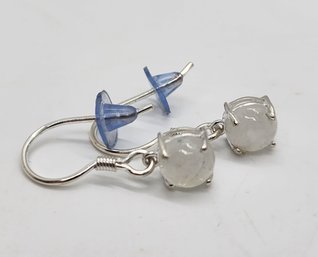 Rainbow Moonstone Earrings In Sterling