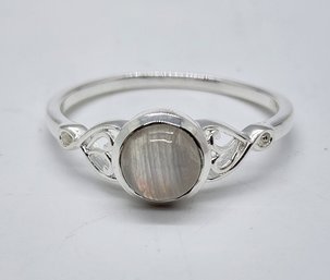 Rainbow Moonstone Ring In Sterling