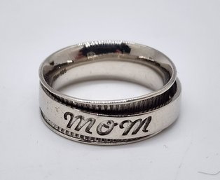 Size 6 Sterling Silver Mom Spinner Ring