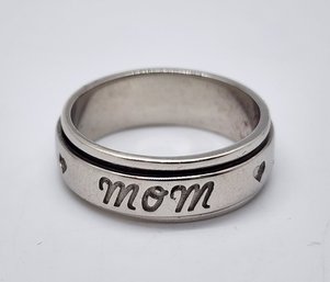 Size 10 Sterling Silver Mom Spinner Ring