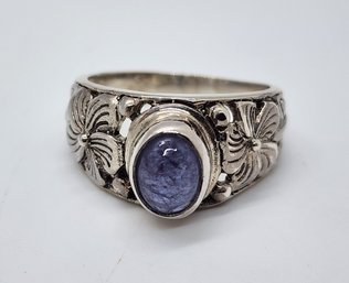 Bali, Tanzanite Ring In Sterling Silver