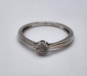 Diamond Ring In Platinum Over Sterling