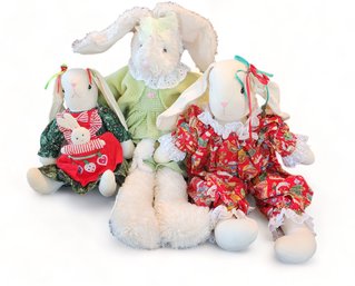 Set 3 Hand Made Bunnies ~ Rabbit Toy Dolls