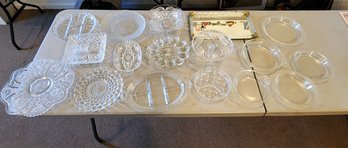 What You See Is What You Get ! Collection Of Cut Glass Platters, Trays ~ Pie Plates ~ LOT #18