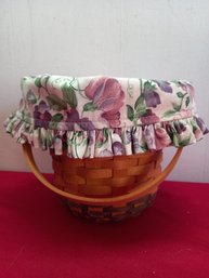 Longaberger Basket With Floral Lining #5