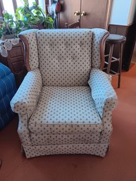 Vintage Upholstered Wing Back Chair