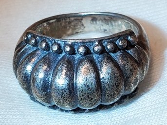 Antique Sterling Silver Size 7 Classic Victorian Style Ring ~ 6.12 Grams