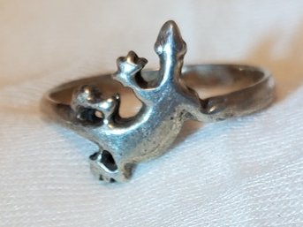 Sterling Silver Size 7 Gecko Ring ~ 1.81 Grams