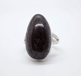 Natural Boulder Opal Ring In Sterling Silver